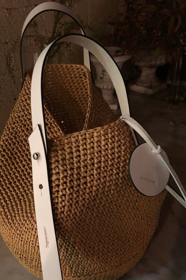 A0404 Korean Designer Brand - Mededeling Handmade Straw Bag