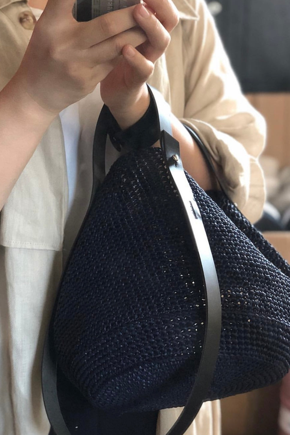 A0404 Korean Designer Brand - Mededeling Handmade Straw Bag