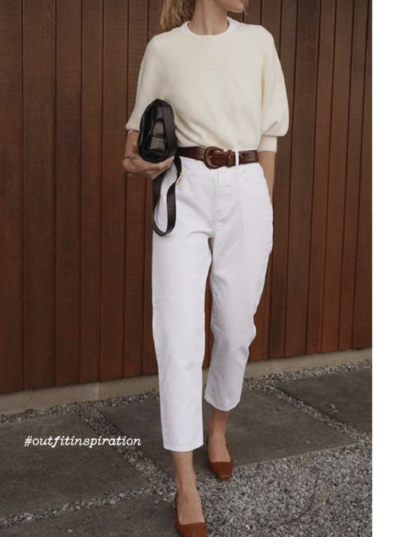 J01 - Lucienne Mom Jeans (White)