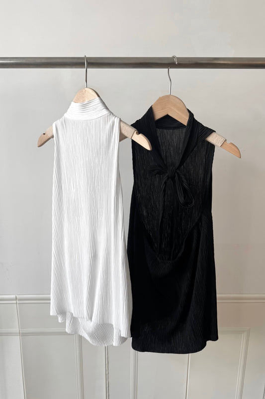 250706 Claire Pleated Halterneck Set (Top / Pants)