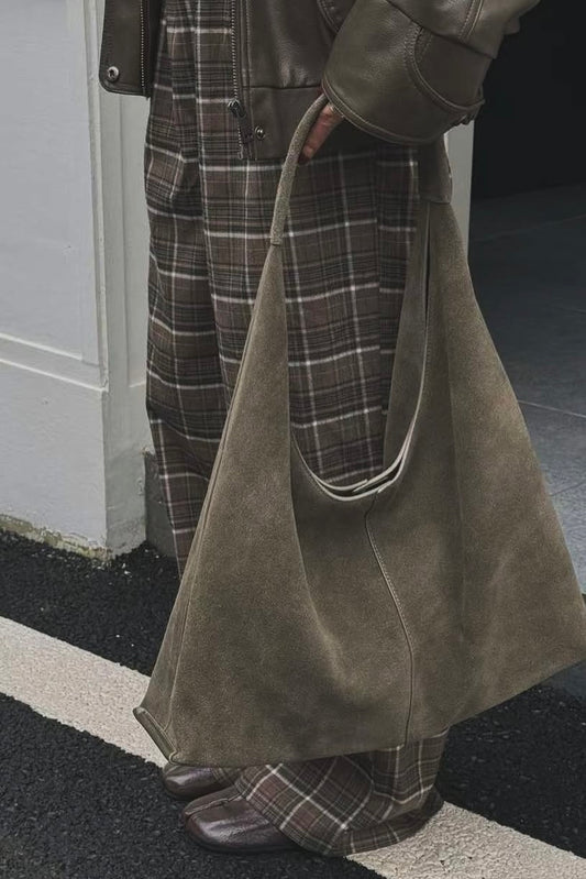 250626 Suede Leather Hobo Bag