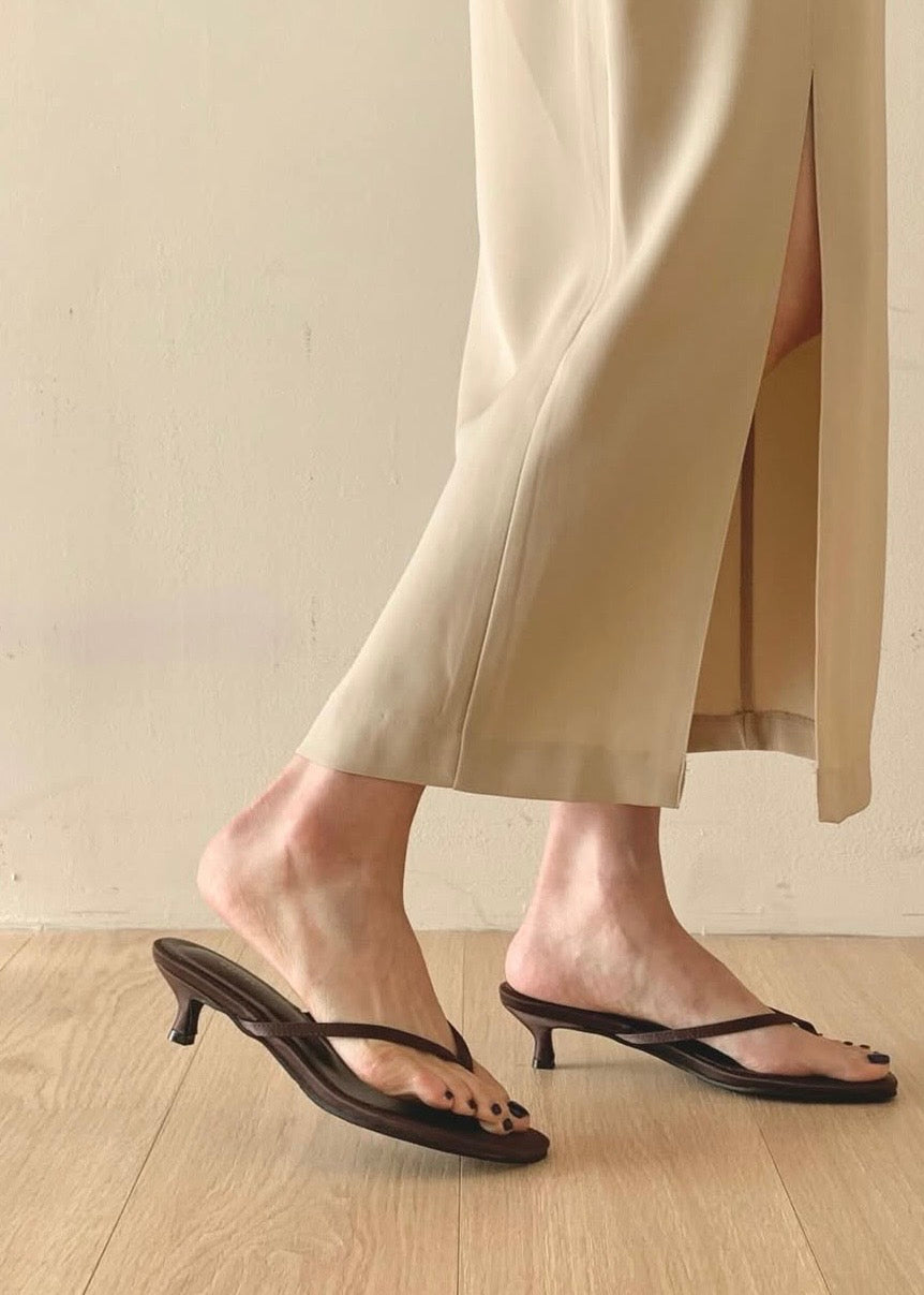 20260540 Satin Heeled Flip Flop