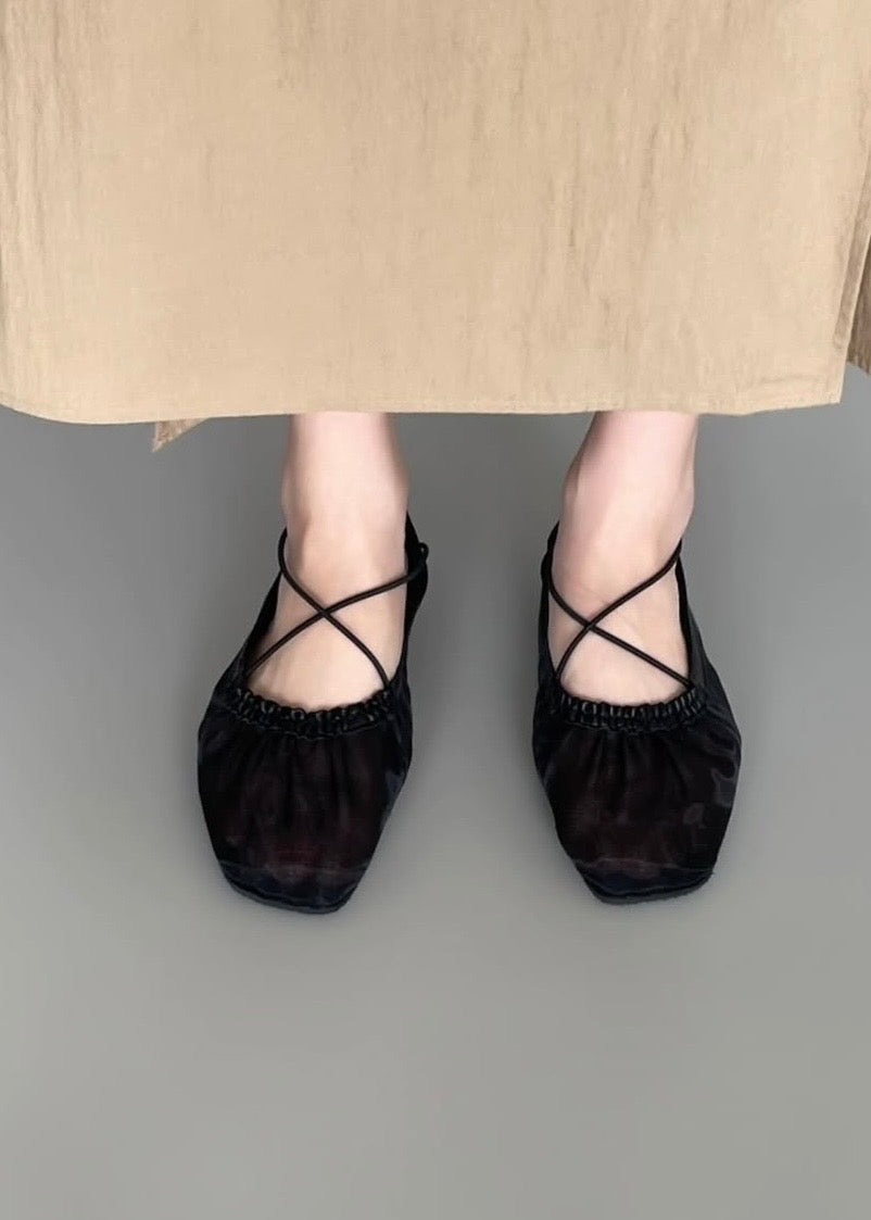 20260542 Sheer Mesh Ballet Flats