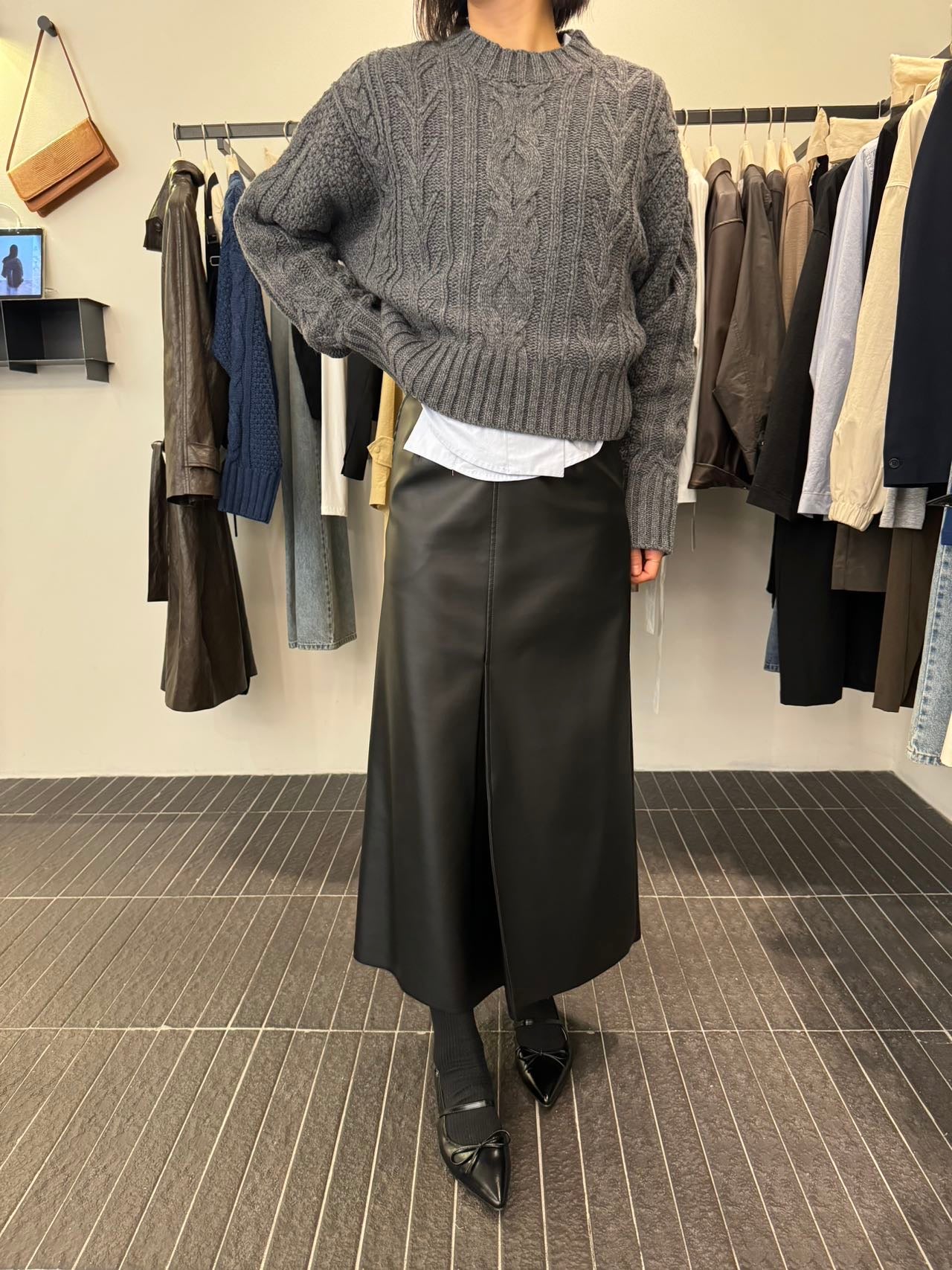 0902 Gwendolyn Leather Maxi Skirt (PT2.SHOWROOM 有DISPLAY)