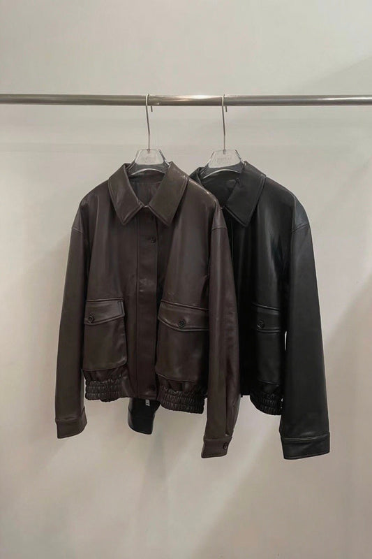250934 Georgette leather jacket (100%polyester)