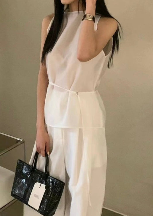 0631 Elise Sheer Vest with Strap