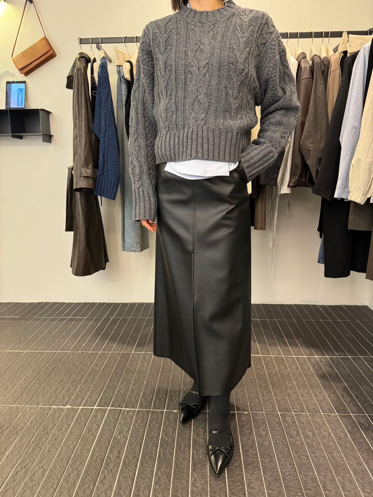 0902 Gwendolyn Leather Maxi Skirt (PT2.SHOWROOM 有DISPLAY)