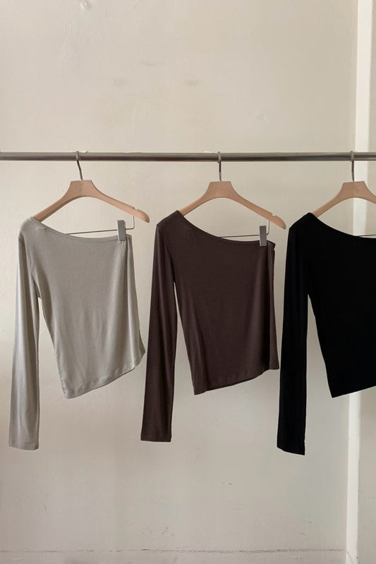 250924 2way one shoulder long sleeves
