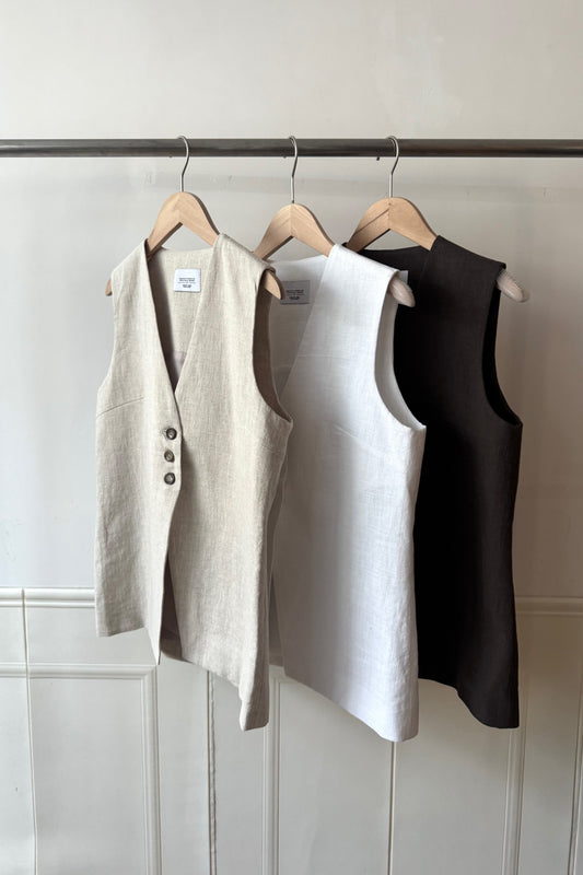 250607 Karrisa Long Linen Waistcoat