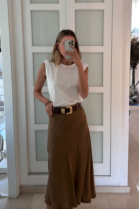 250420 Priscilla Linen Flare Skirt (Inspiration)